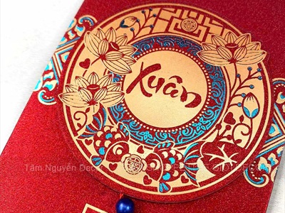 Set 06 bao lì xì giấy ánh kim họa tiết tròn nổi 3D [06 Chữ - Cao cấp] BAOLIXI-04